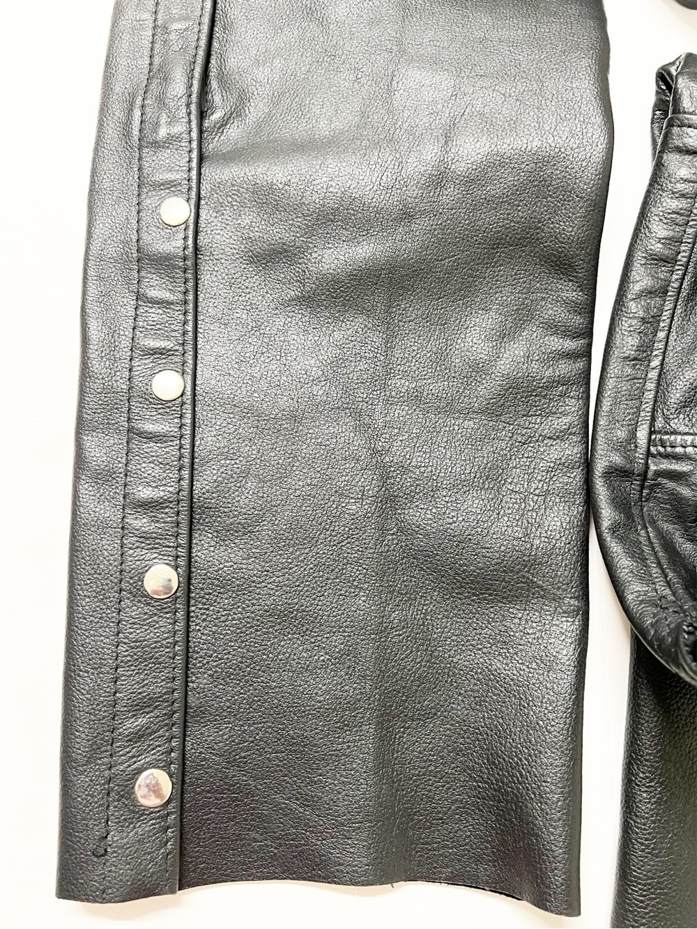 Hot Leathers Unisex CHM1005 Black Motorcycle Biker Fully Lined Leather Chaps XL - Picture 10 of 14